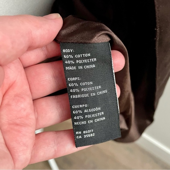 Bebe Vintage Y2K Brown Satin Trench Coat Double Breasted Size Extra Small - Picture 3 of 11